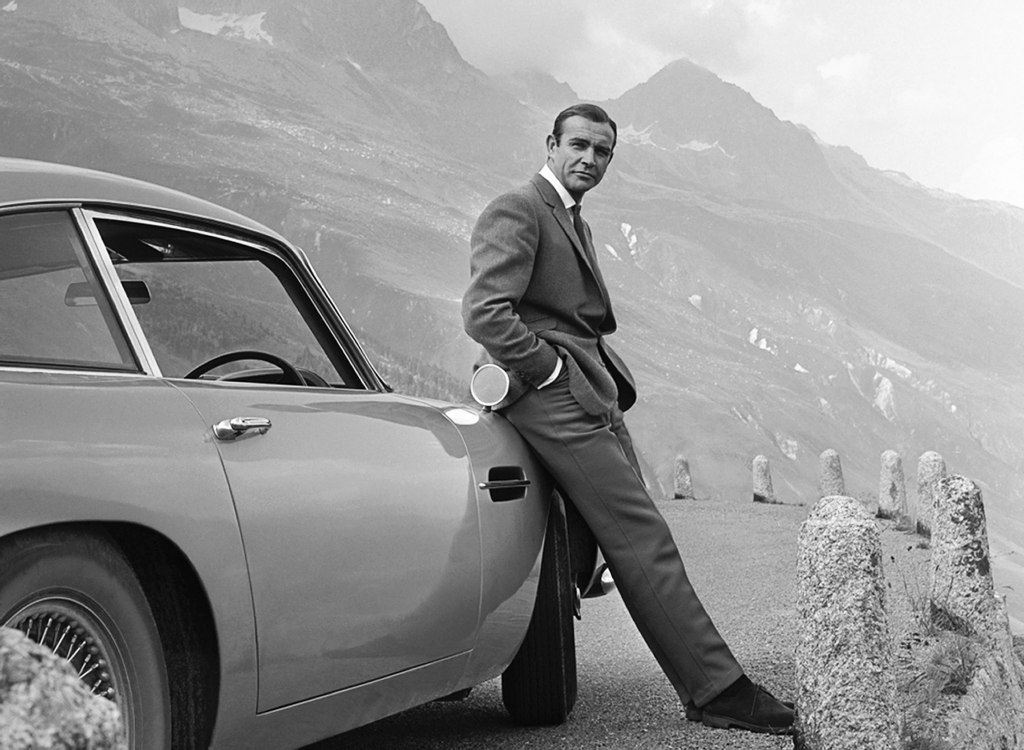 Goldfinger - Sean Connery Leaning against 1964 Aston Martin DB5